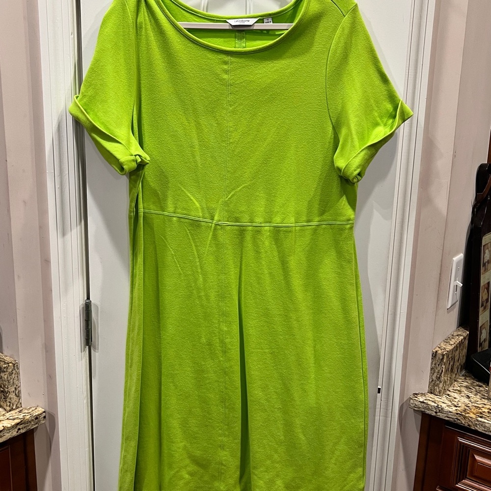 Liz Claiborne Green Dress with Cuffed Sleeves Sz 1x